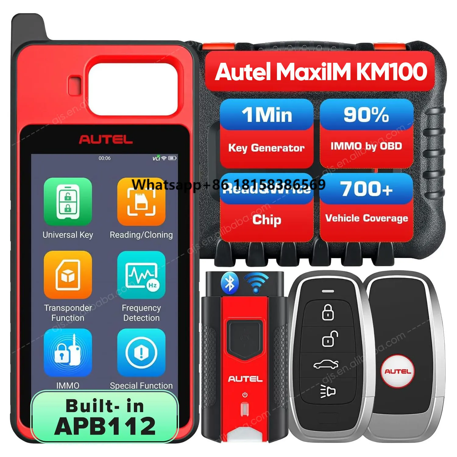 Autel MaxiIM KM100 X Altar KM100X Key Programming Machine Code Reader Obd2 Scanner Key Programmer Vehicle Diagnostic Tool KM100
Autel MaxiIM KM100 X Altar KM100X Key Programming Machine Code Reader Obd2 Scanner Key Programmer Vehicle Diagnostic Tool KM100