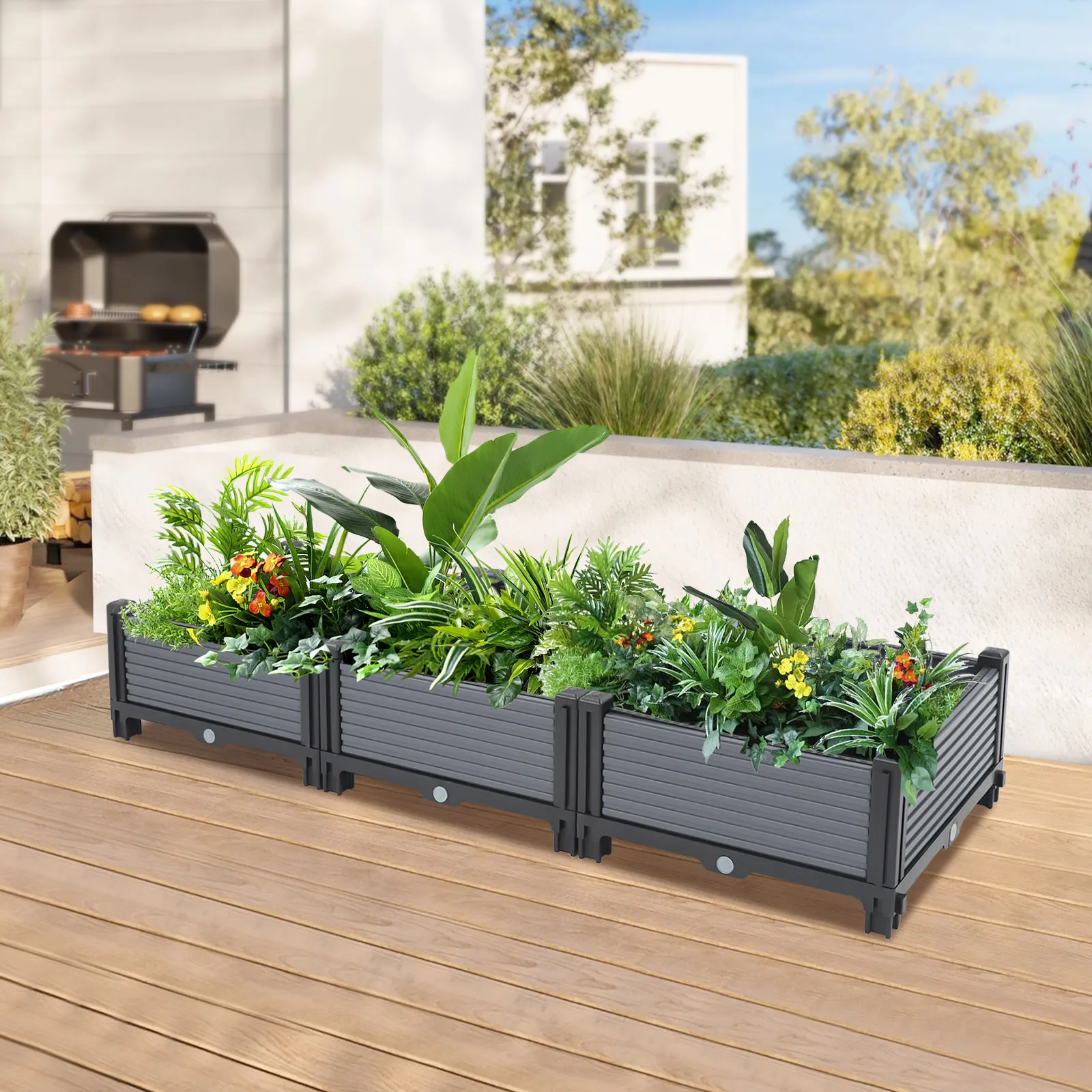Planter Box, Planter Box Raised Garden Bed with Support Rods & Drainage Grid, for Vegetables and Flowers in Balcony, Garden
Planter Box, Planter Box Raised Garden Bed with Support Rods & Drainage Grid, for Vegetables and Flowers in Balcony, Garden