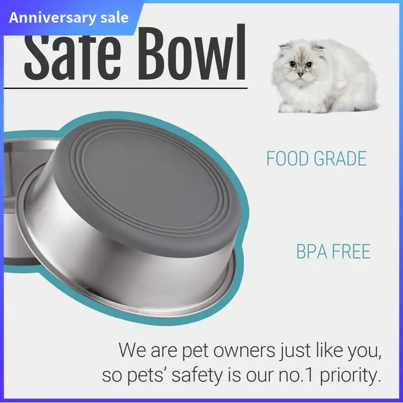Stainless Steel Pet Bowl Dog Bone Pet Supplies Tableware Non-Slip Cats Bowl Drinking Water Dog Basin Dog Bowls Easy To Clean
Stainless Steel Pet Bowl Dog Bone Pet Supplies Tableware Non-Slip Cats Bowl Drinking Water Dog Basin Dog Bowls Easy To Clean
