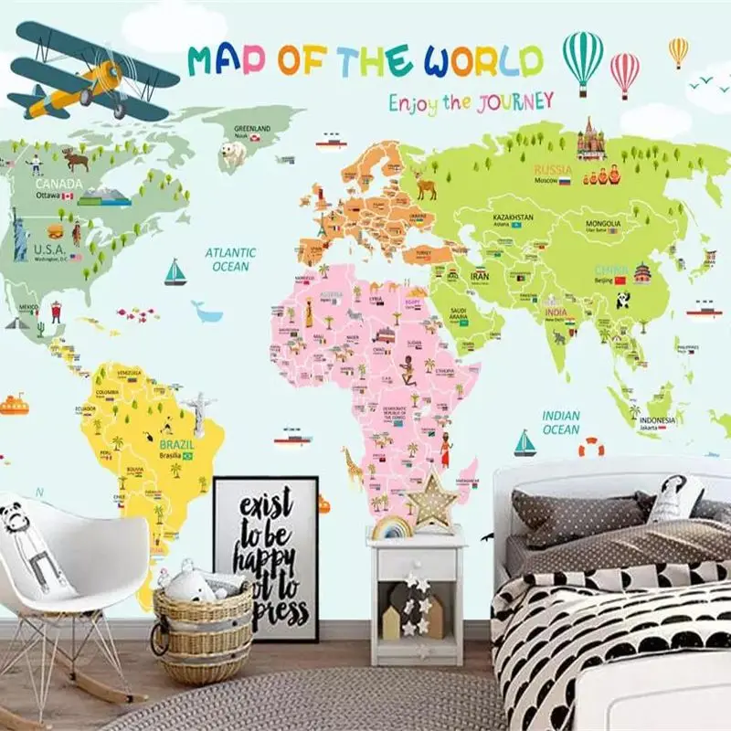 Customized wallpaper 3D cartoon map background wall living room bedroom boys and girls room decoration painting papel de parede
Customized wallpaper 3D cartoon map background wall living room bedroom boys and girls room decoration painting papel de parede