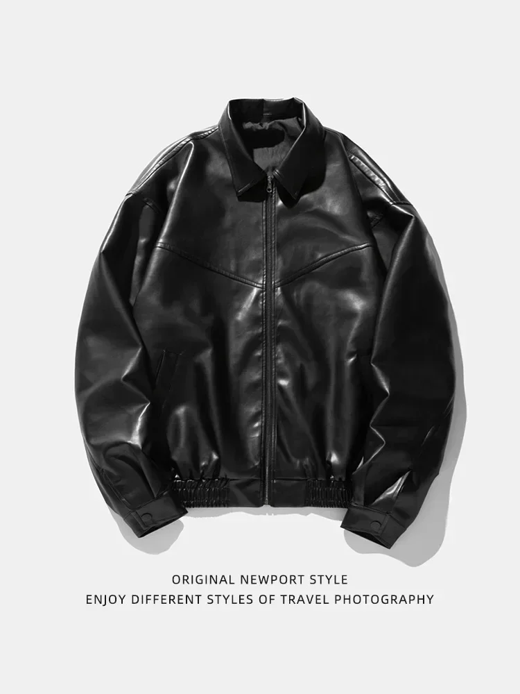 2024, весенний новый продукт, свободная мотоциклетная куртка в стиле ретро из искусственной кожи для пары 
2024, весенний новый продукт, свободная мотоциклетная куртка в стиле ретро из искусственной кожи для пары