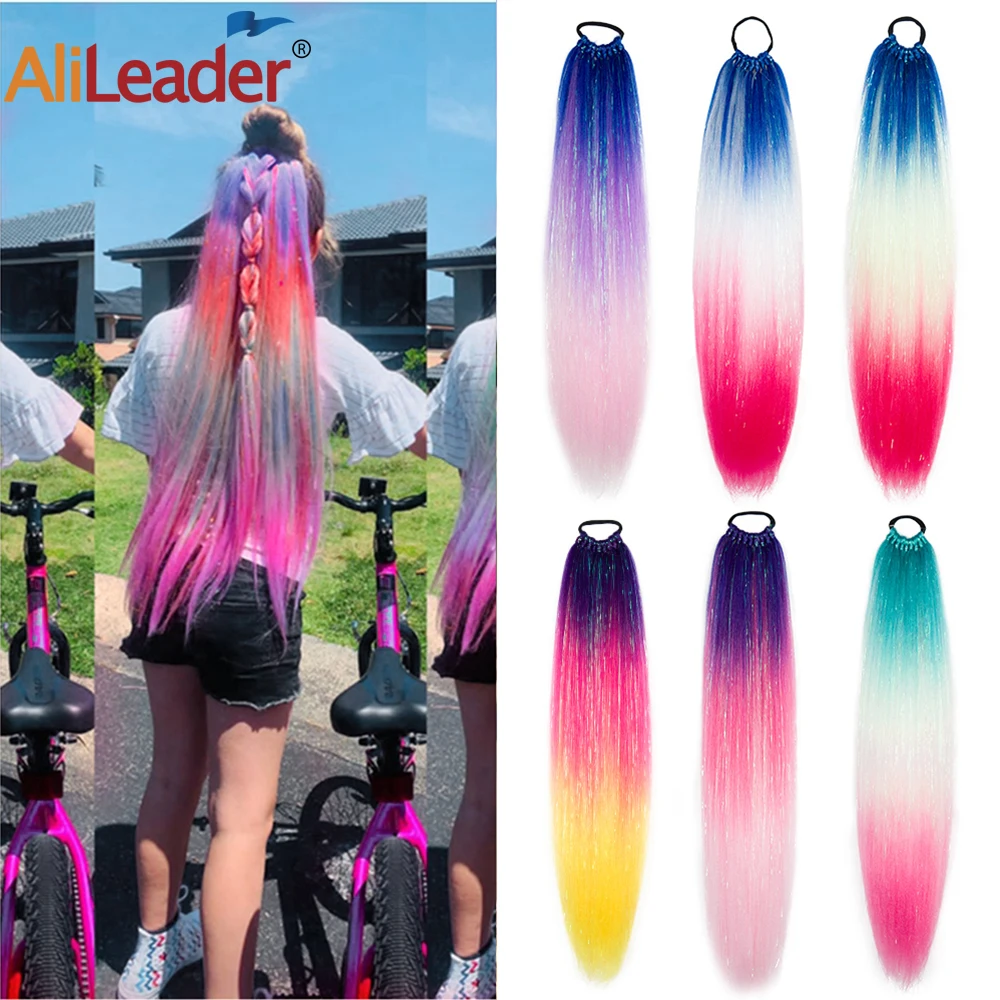 Synthetic Ponytail Extension Ombre Hair Glitter Ponytail With Elastic Tie 24Inch Long Jumbo Ponytail Hair Extension For Braiding
Synthetic Ponytail Extension Ombre Hair Glitter Ponytail With Elastic Tie 24Inch Long Jumbo Ponytail Hair Extension For Braiding