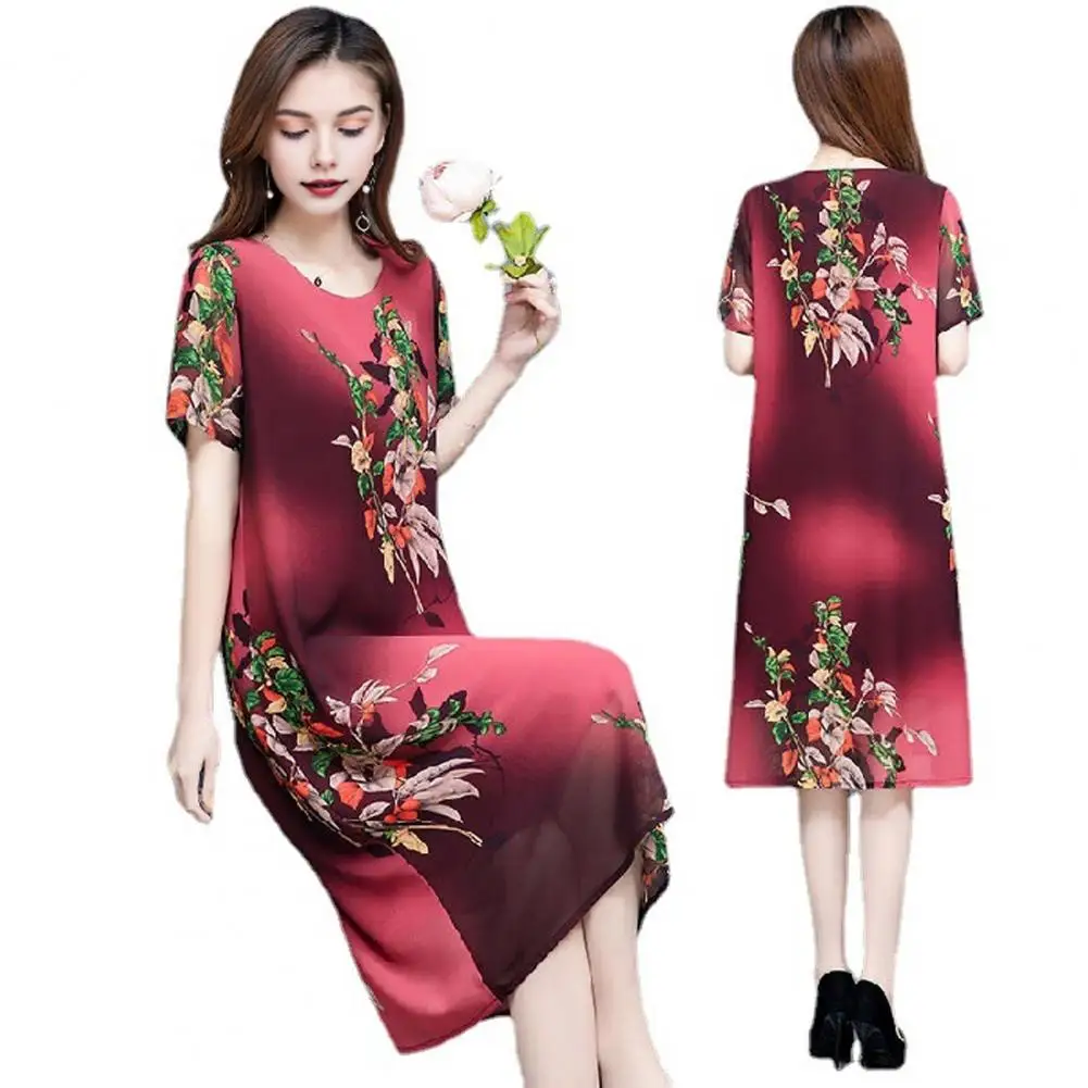 Vintage Mother Long Dress Elegant Floral Print Knee-length Midi Dress for Mid-aged Women Loose Prom Dress with Short
Vintage Mother Long Dress Elegant Floral Print Knee-length Midi Dress for Mid-aged Women Loose Prom Dress with Short