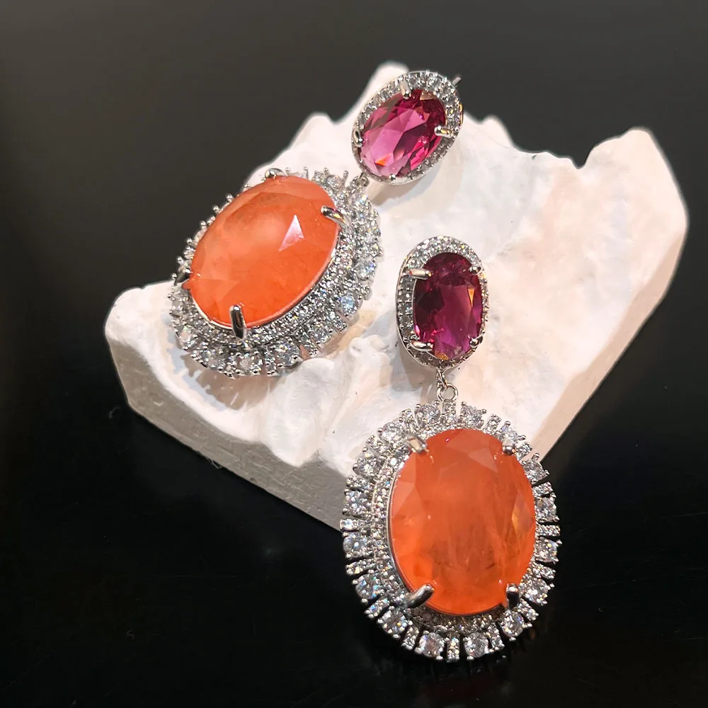 Bilincolor Fashion Cubic Zirconia Orange Oval Drop Earring for Women
Bilincolor Fashion Cubic Zirconia Orange Oval Drop Earring for Women