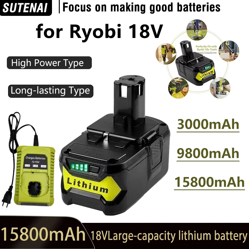 Для Ryobi P108 18 В 9800 мАч 12,8 Ач One + Plus аккумулятор для электроинструмента RB18L20 RB18L20 P108 P104 P107 RB18L50 литиевая батарея
Для Ryobi P108 18 В 9800 мАч 12,8 Ач One + Plus аккумулятор для электроинструмента RB18L20 RB18L20 P108 P104 P107 RB18L50 литиевая батарея