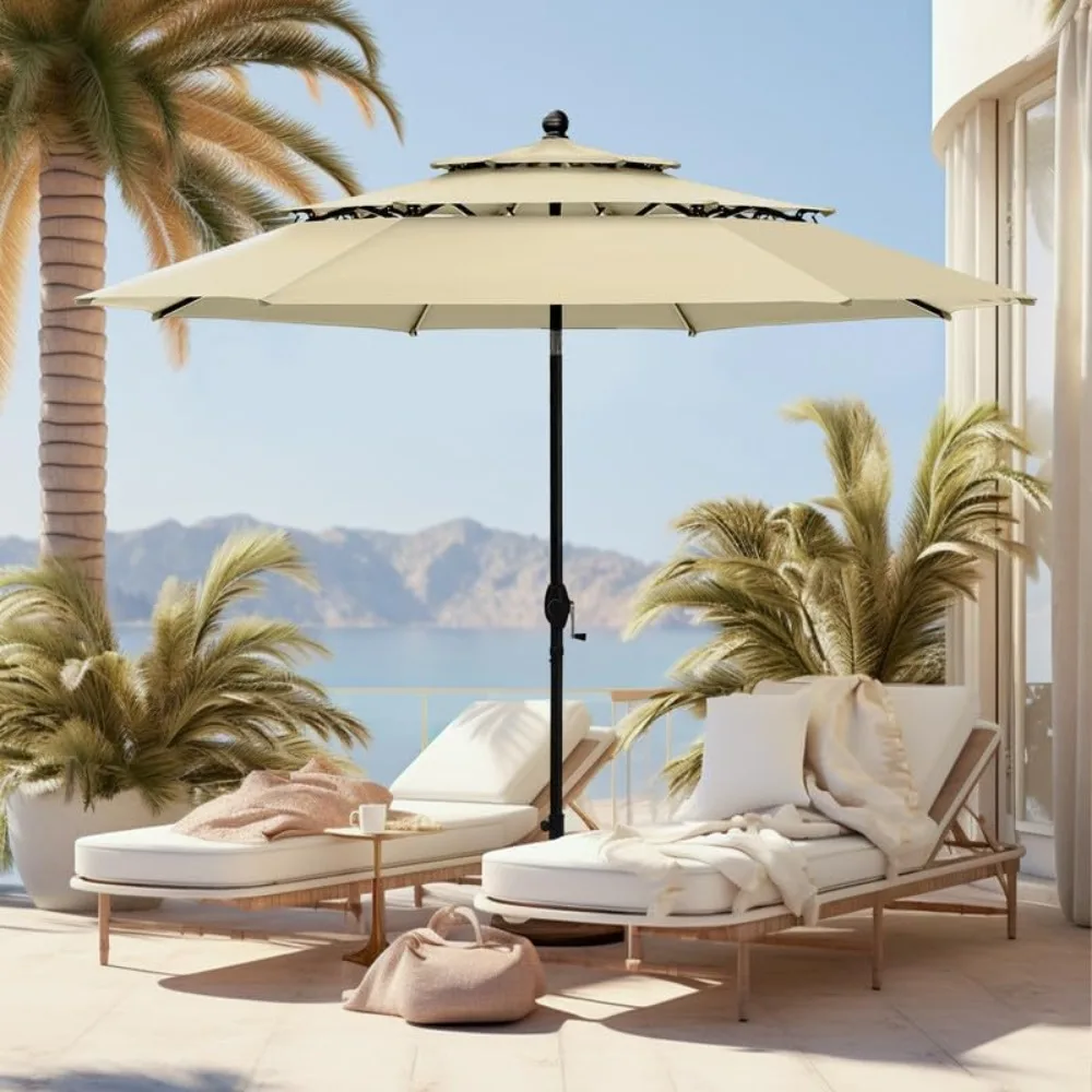 10ft Outdoor Patio Umbrella, Auto-Tilt Market Table Umbrellas with Crank, 8 Sturdy Ribs & 1.5" Pole UV Protection for Garden
10ft Outdoor Patio Umbrella, Auto-Tilt Market Table Umbrellas with Crank, 8 Sturdy Ribs & 1.5" Pole UV Protection for Garden