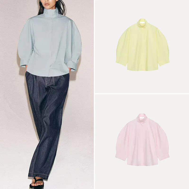 Fashionable Multi-Color High Collar Seven Quarter Bubble Sleeve Shirt Women's Casual Style Shirt ZADATA Brand 2026 Summer New...
Fashionable Multi-Color High Collar Seven Quarter Bubble Sleeve Shirt Women's Casual Style Shirt ZADATA Brand 2026 Summer New...