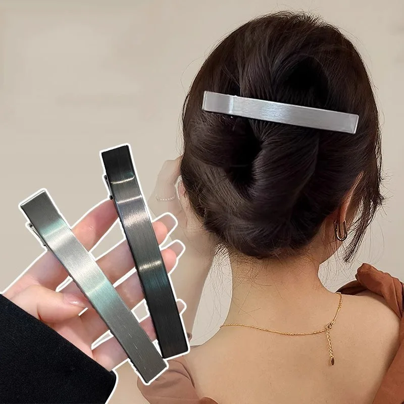 Korean Minimalist Silver Duckbill Clip, Metal Straight Barrette Large Long Hair Clip for Women Fashion Hair Accessories Headwear
Korean Minimalist Silver Duckbill Clip, Metal Straight Barrette Large Long Hair Clip for Women Fashion Hair Accessories Headwear