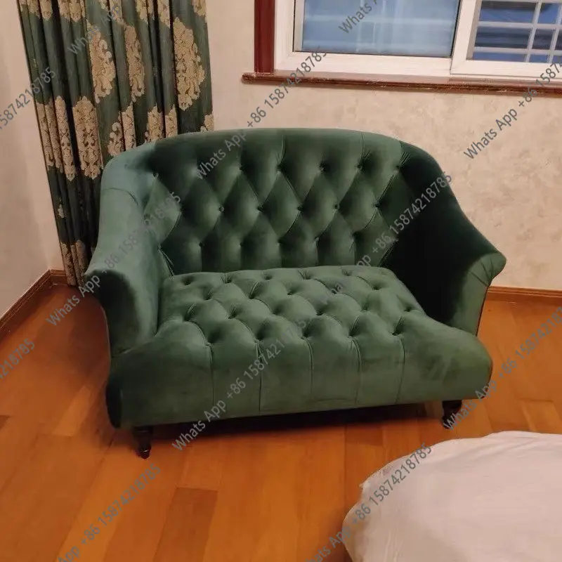 Rt American Velvet Fabric Model Room Buckle Single Chair French Retro Large And Small Apartment Sofa
Rt American Velvet Fabric Model Room Buckle Single Chair French Retro Large And Small Apartment Sofa