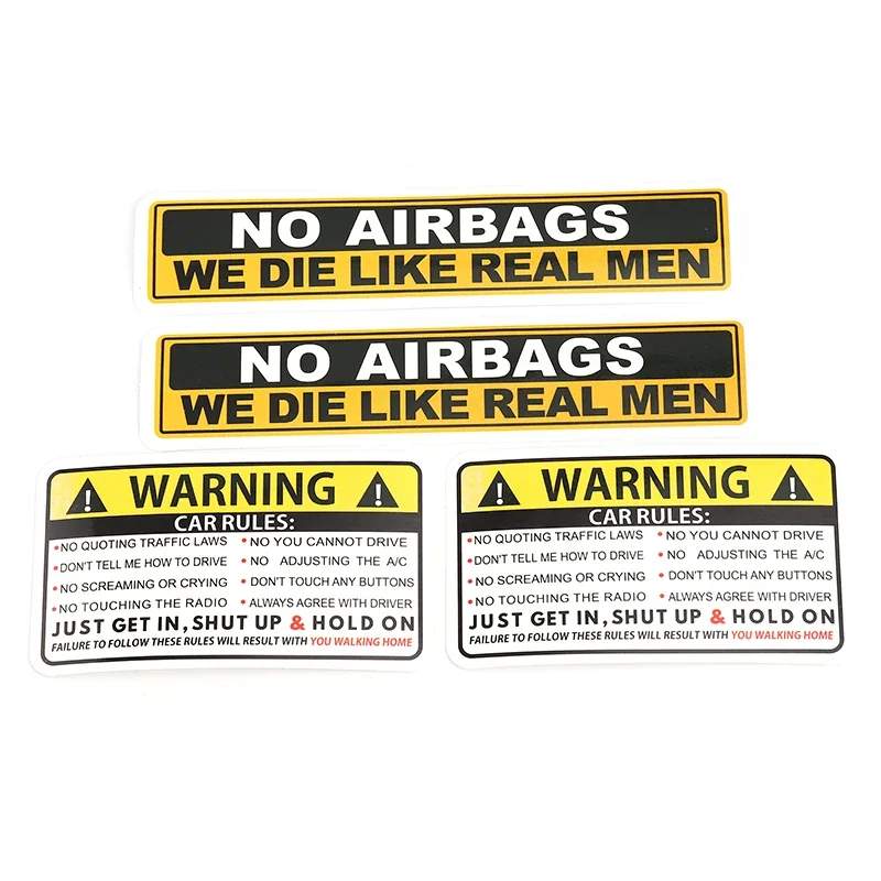 Custom PVC Car Stickers NO AIRBAGS WE DIE LIKE REAL MEN Decal for Audi Honda Toyota KIA
Custom PVC Car Stickers NO AIRBAGS WE DIE LIKE REAL MEN Decal for Audi Honda Toyota KIA