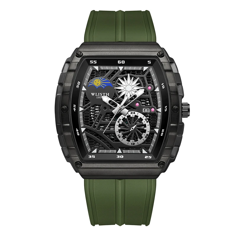 Barrel Hollow Curved Mirror Date Men’s Quartz Watch Waterproof Silicone Pin Buckle Business Pointer Timepiece
Barrel Hollow Curved Mirror Date Men’s Quartz Watch Waterproof Silicone Pin Buckle Business Pointer Timepiece