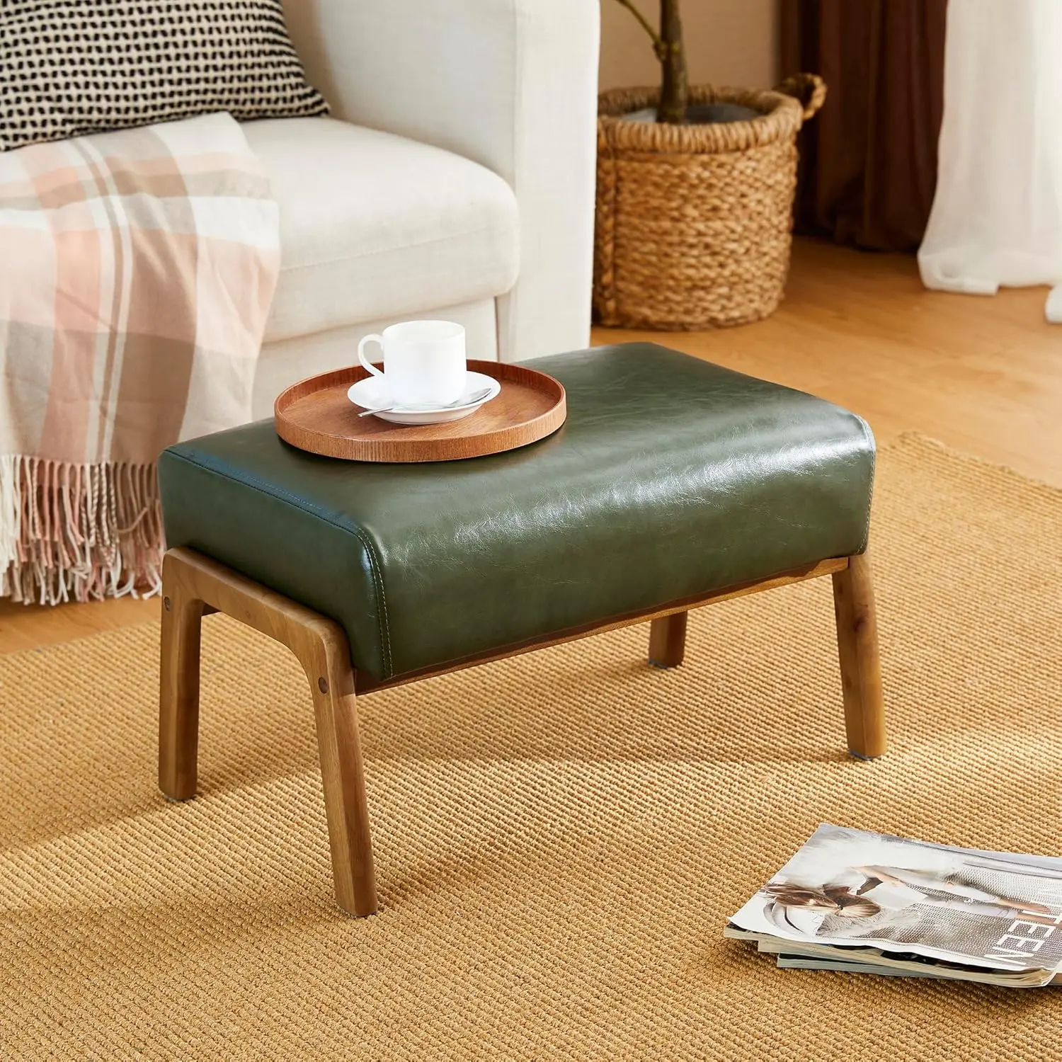 Modern Leatherette Footrest Ottoman with Rubber Wood Frame for Living Room Entryway, Customized
Modern Leatherette Footrest Ottoman with Rubber Wood Frame for Living Room Entryway, Customized