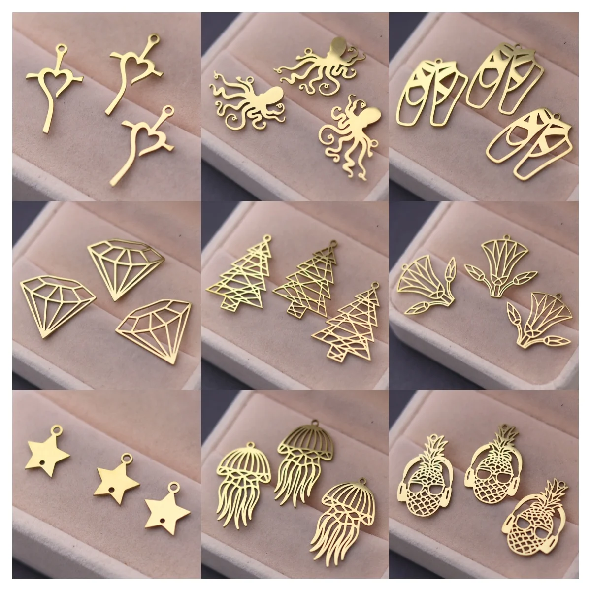 3pcs Cross Crystal Christmas Tree Flower Stainless Steel Pendant for Bracelets Charms for Jewelry Making Earring diy Accessories
3pcs Cross Crystal Christmas Tree Flower Stainless Steel Pendant for Bracelets Charms for Jewelry Making Earring diy Accessories