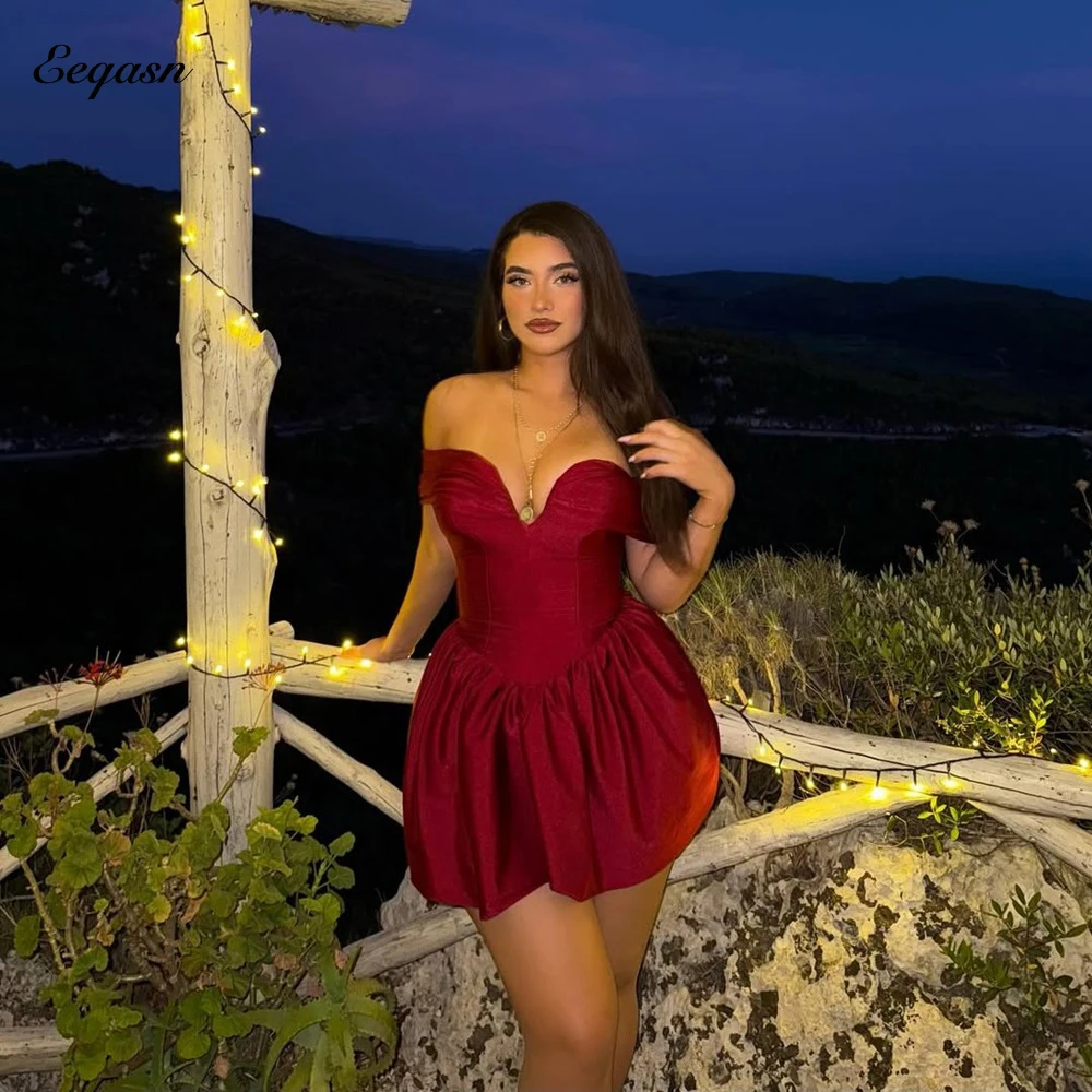 Burgundy Short Cockatil Dresses V Neck A Line Satin Graduation Dress Homecoming Sexy Mini Birthday Party Gown Woman Customized
Burgundy Short Cockatil Dresses V Neck A Line Satin Graduation Dress Homecoming Sexy Mini Birthday Party Gown Woman Customized