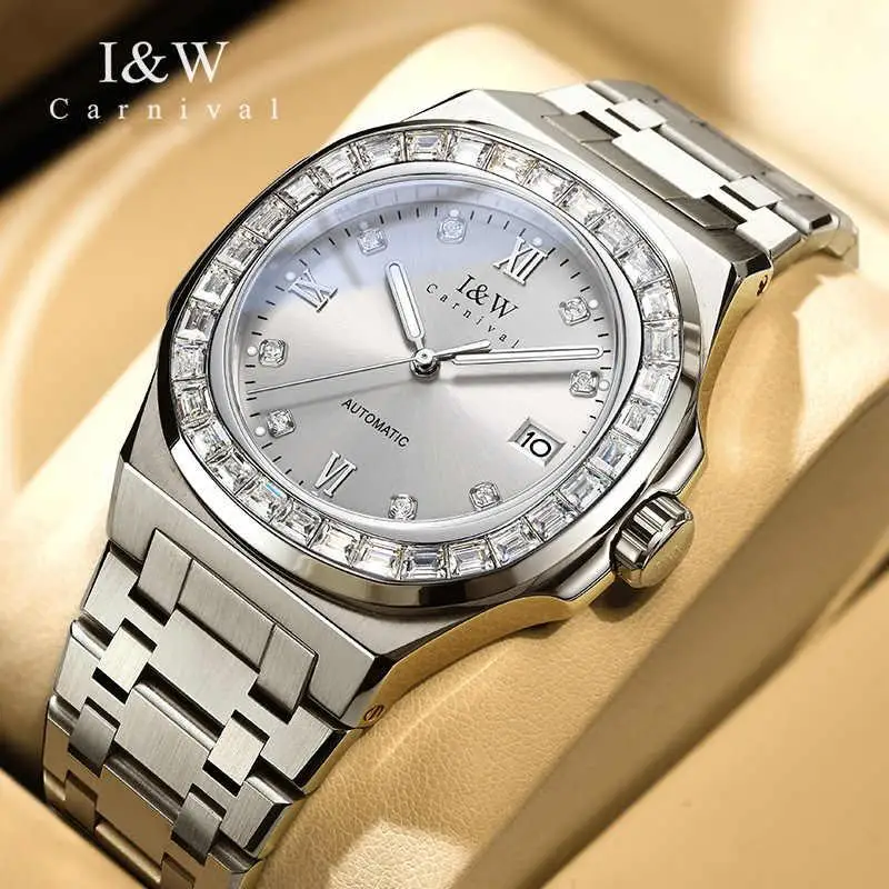 Carnival Brand I&W High-End Series Luxury Diamond Mechanical Watch Men 50M Waterproof Calendar Sapphire Automatic Watches Mens
Carnival Brand I&W High-End Series Luxury Diamond Mechanical Watch Men 50M Waterproof Calendar Sapphire Automatic Watches Mens