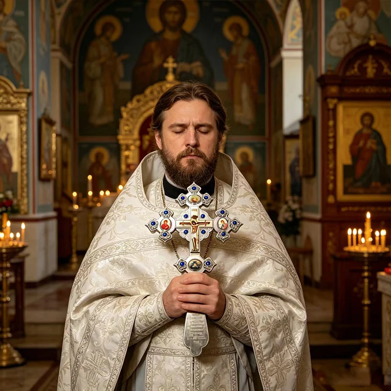 High Quality Brocade Orthodox Church Vestments For Priest Luxury Embroidered Clergy Robes Liturgy Service Apparel Christian Reli
High Quality Brocade Orthodox Church Vestments For Priest Luxury Embroidered Clergy Robes Liturgy Service Apparel Christian Reli