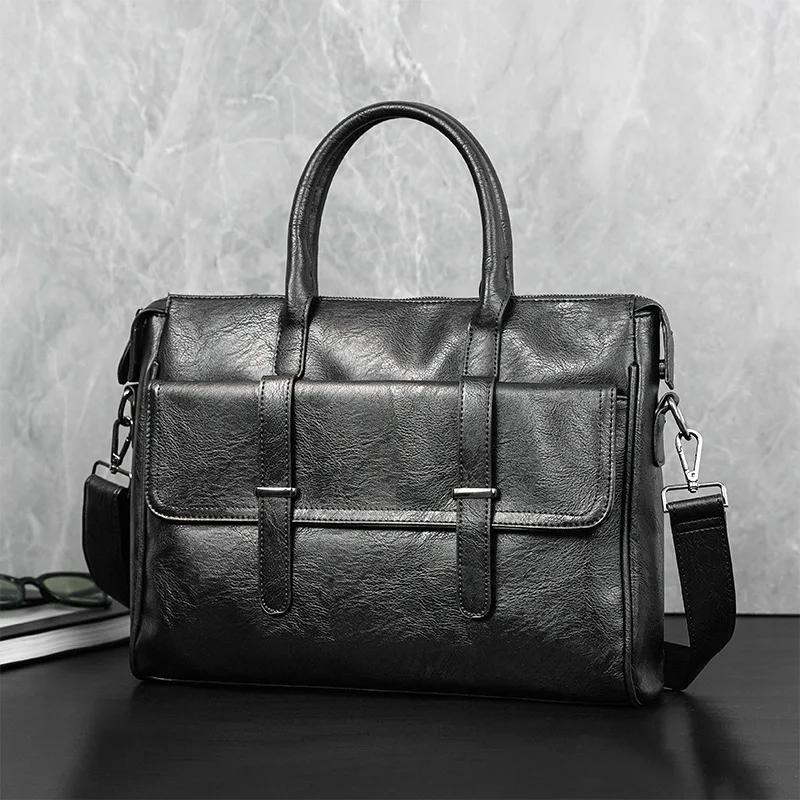 2025 New business casual briefcase PU leather simple single-shoulder crossbody bag, casual hand-carry trendy men's computer bag
2025 New business casual briefcase PU leather simple single-shoulder crossbody bag, casual hand-carry trendy men's computer bag