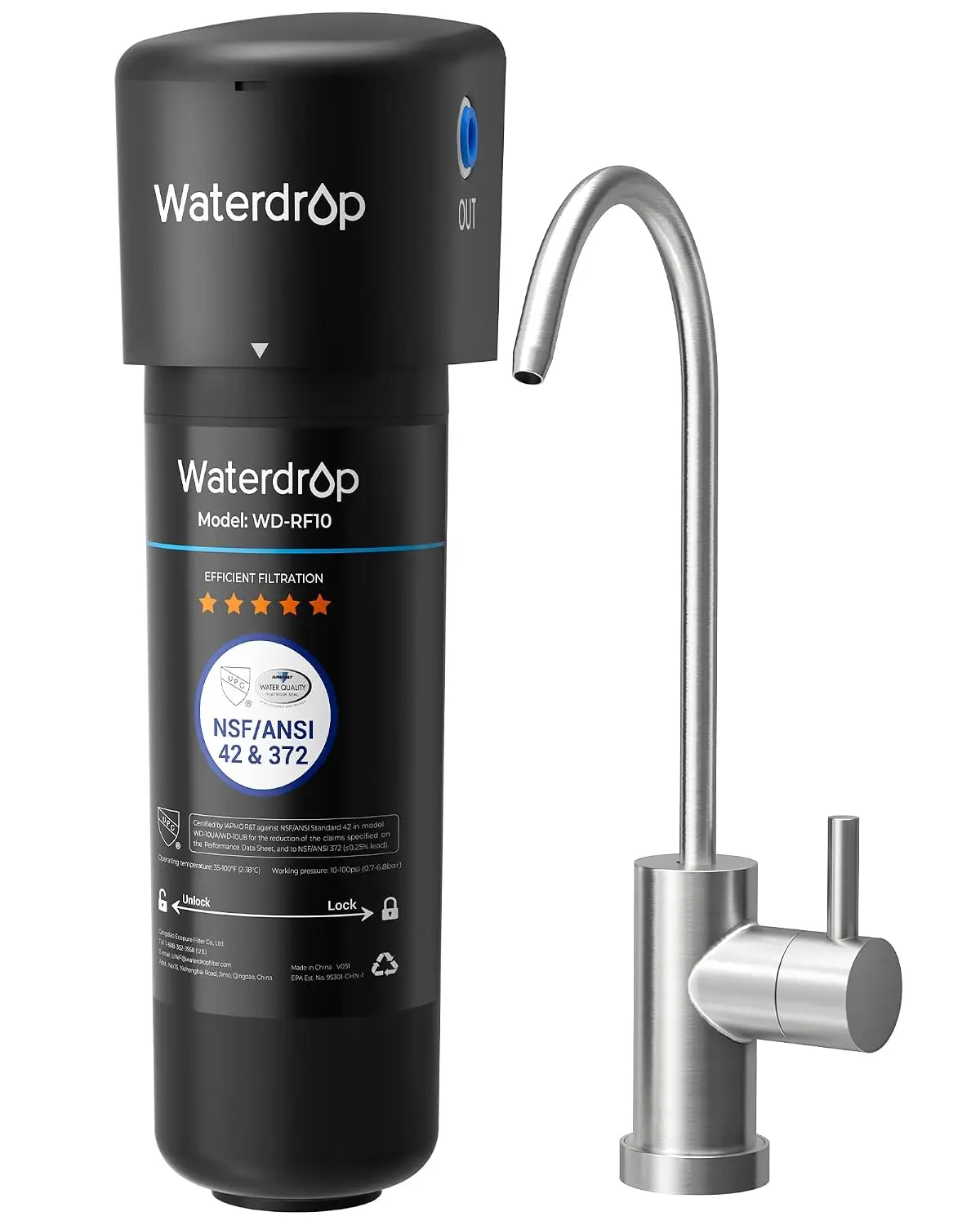 Under Sink Water Filter System with Faucet, Reduces PFAS, Lead, Chlorine, Bad Taste & Odor, NSF Certified, 1 Year Life
Under Sink Water Filter System with Faucet, Reduces PFAS, Lead, Chlorine, Bad Taste & Odor, NSF Certified, 1 Year Life