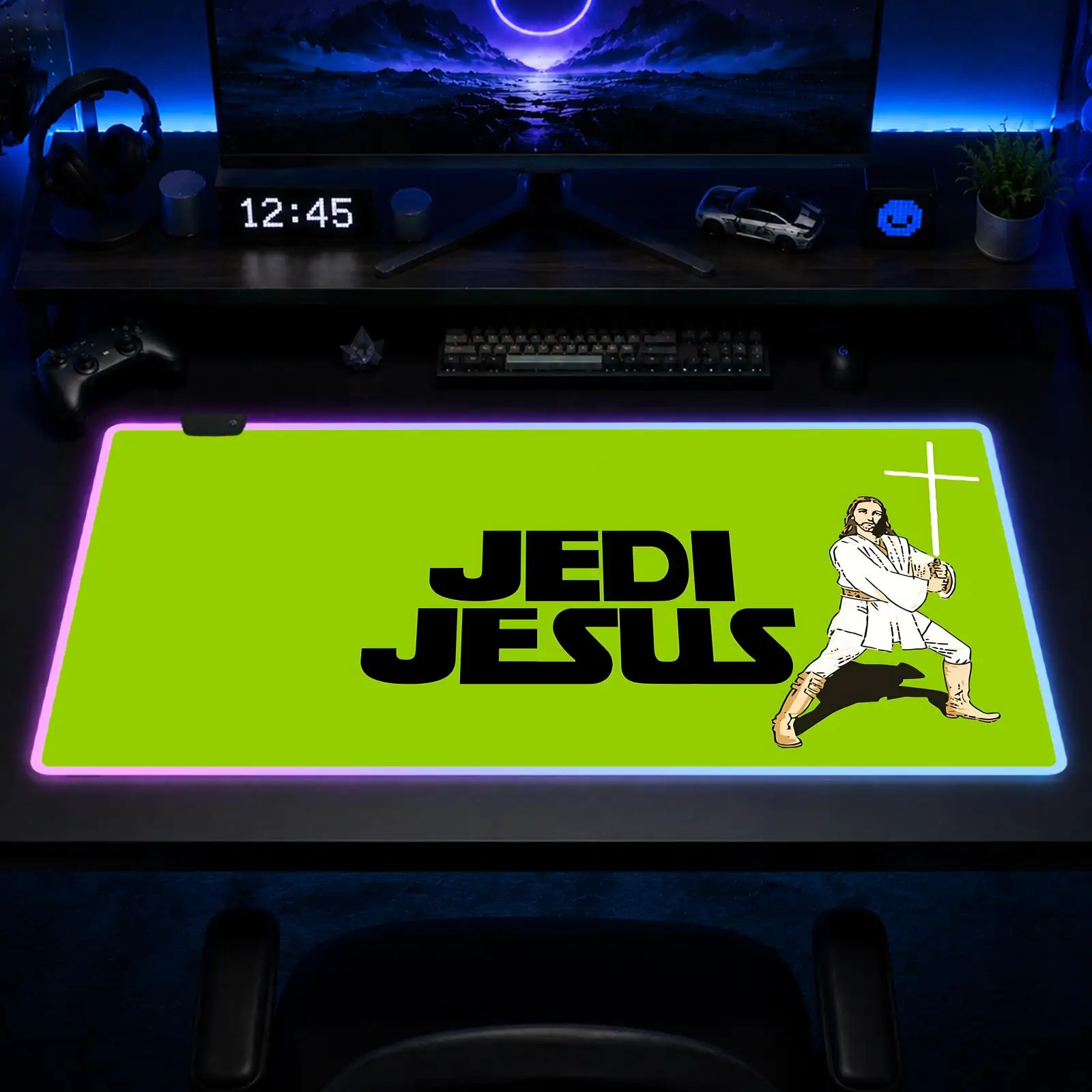 JEDI Jesus Mouse Pad Gaming Anime Mouse Pad XXL RGB Desk Mats LED Table Pads Backlit Rubber Desktop
JEDI Jesus Mouse Pad Gaming Anime Mouse Pad XXL RGB Desk Mats LED Table Pads Backlit Rubber Desktop