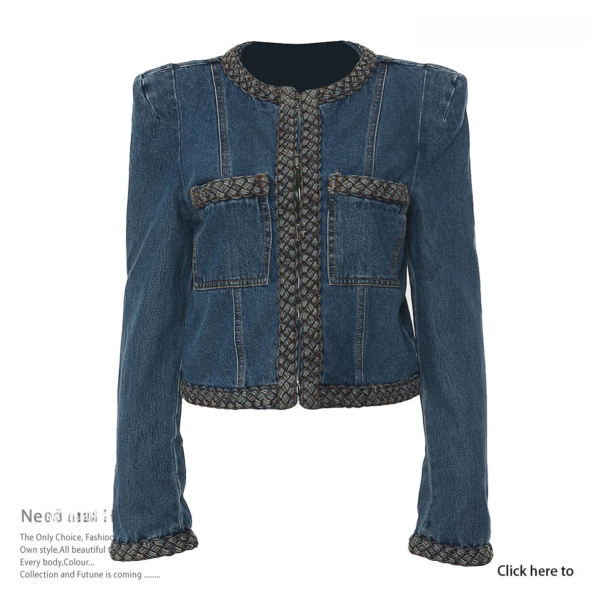 Short Denim Jacket Women's Fashion Shoulder Pad Embroidery Cotton round Neck Long Sleeve Loose Fit Original Design
Short Denim Jacket Women's Fashion Shoulder Pad Embroidery Cotton round Neck Long Sleeve Loose Fit Original Design