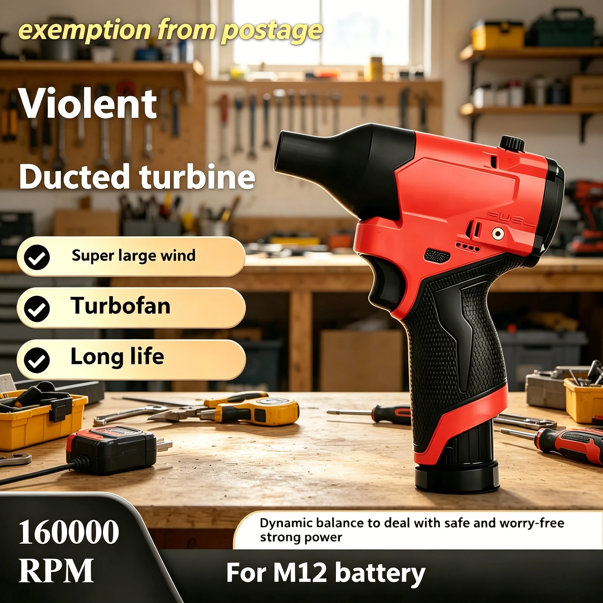 Violent Ducted Turbine Air Blower, 160000 RPM High-Speed Portable Electric Hair Dryer for Milwaukee M12, car wash gun
Violent Ducted Turbine Air Blower, 160000 RPM High-Speed Portable Electric Hair Dryer for Milwaukee M12, car wash gun