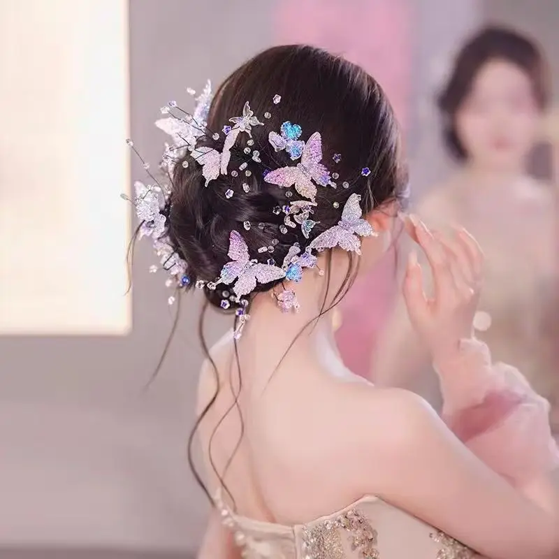 Korean Gentle Crystal Butterfly Hair Accessories Handmade Beautiful Girls Wedding Party Evening Dress Headpiece Jewelries
Korean Gentle Crystal Butterfly Hair Accessories Handmade Beautiful Girls Wedding Party Evening Dress Headpiece Jewelries
