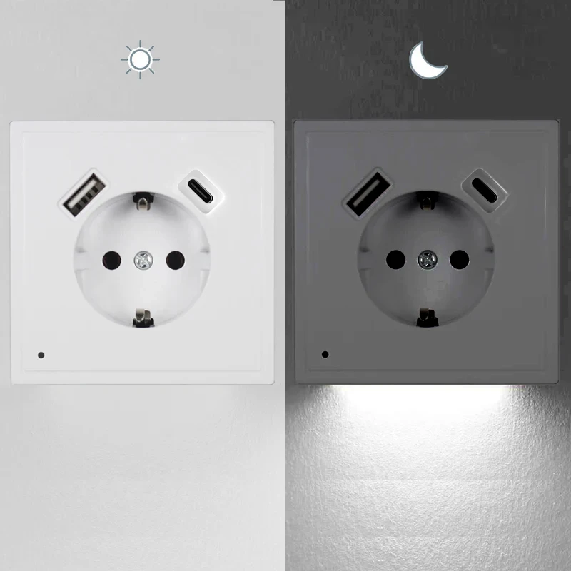 Type C USB Wall Socket with Night Light C A USB Port 5V 2A pared EUoutlet electrique outlet usb murale steckdose
Type C USB Wall Socket with Night Light C A USB Port 5V 2A pared EUoutlet electrique outlet usb murale steckdose