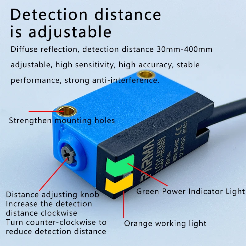 PARMA sensor square laser diffuse reflection mirror sensor infrared induction photoelectric switch LQ31-M3MN
PARMA sensor square laser diffuse reflection mirror sensor infrared induction photoelectric switch LQ31-M3MN