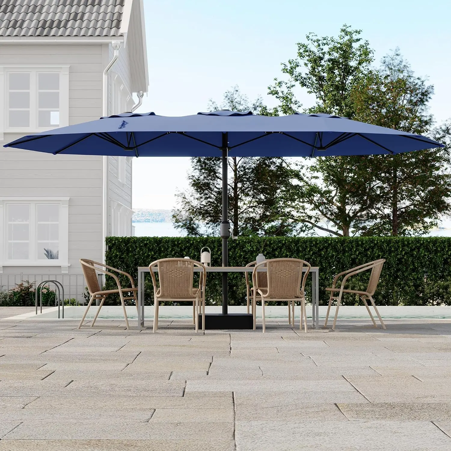 Double-Sided Patio Market Umbrella, 15Ft Large Outdoor Umbrella with Base Included, Double-Topped Outdoor Umbrellas for Pools
Double-Sided Patio Market Umbrella, 15Ft Large Outdoor Umbrella with Base Included, Double-Topped Outdoor Umbrellas for Pools