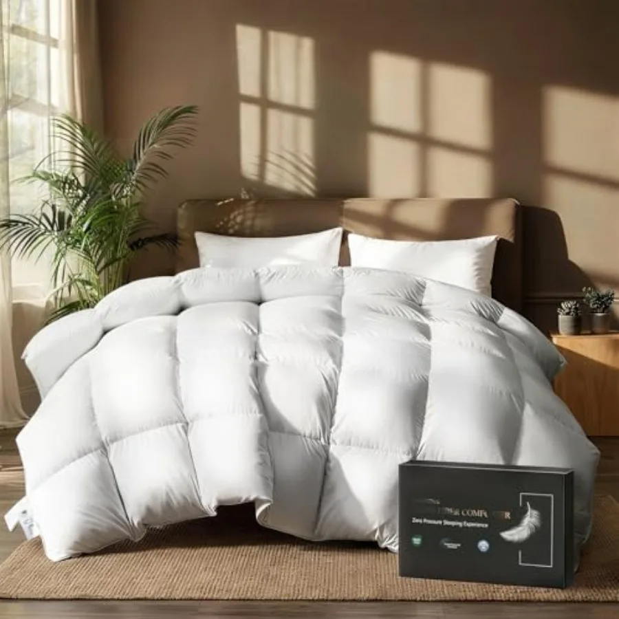 Feather Down Fiber Comforters Size Fluffy All Season Duvet Insert Soft Breathable Bedding Comforter with Box Stitch Design and
Feather Down Fiber Comforters Size Fluffy All Season Duvet Insert Soft Breathable Bedding Comforter with Box Stitch Design and
