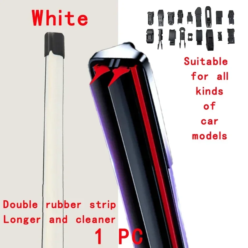 White Car Windshield Wiper Blades Universal Soft Double Layer Rubber Frameless Bracketless Wipers 14" 16" 19" 20" 21" 22" 24"26"
White Car Windshield Wiper Blades Universal Soft Double Layer Rubber Frameless Bracketless Wipers 14" 16" 19" 20" 21" 22" 24"26"