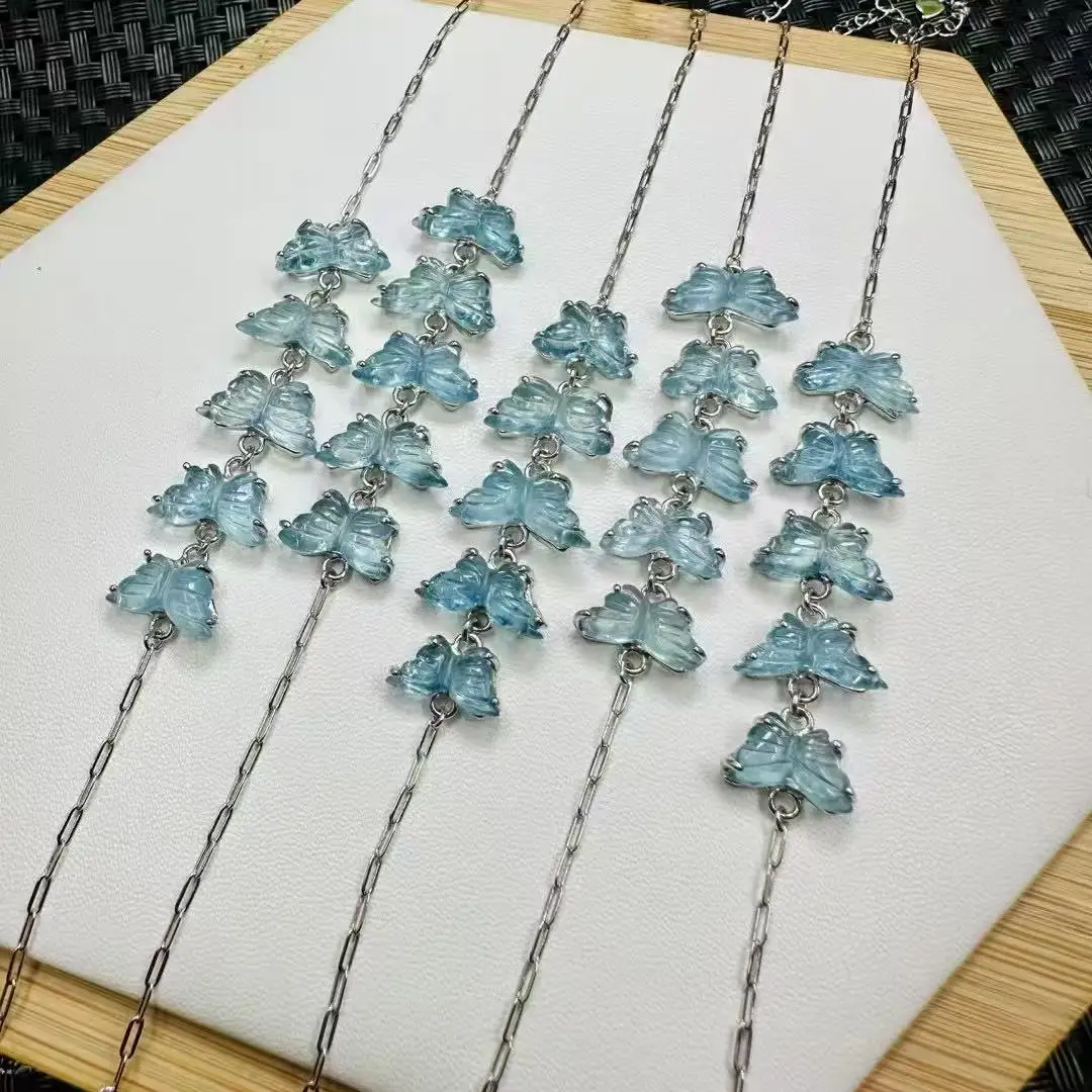 Unit One Bracelet 925 Silver Inlay Natural Aquamarine Crystal Butterfly Carving Bracelet For Gift
Unit One Bracelet 925 Silver Inlay Natural Aquamarine Crystal Butterfly Carving Bracelet For Gift