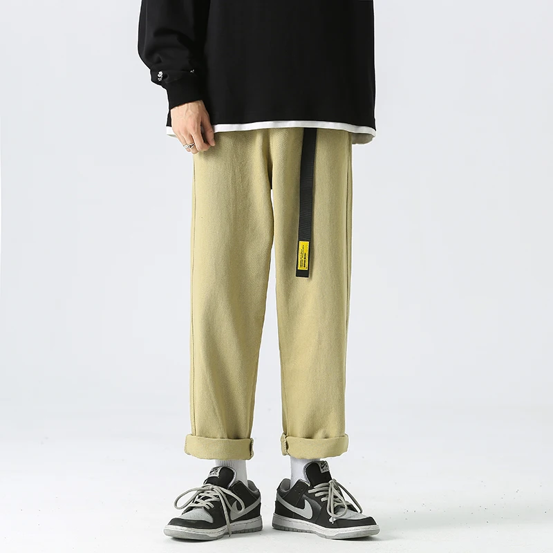 Japanese men's loose straight jeans fashion belt street wide leg pants new student tide brand trousers black khaki army green
Japanese men's loose straight jeans fashion belt street wide leg pants new student tide brand trousers black khaki army green