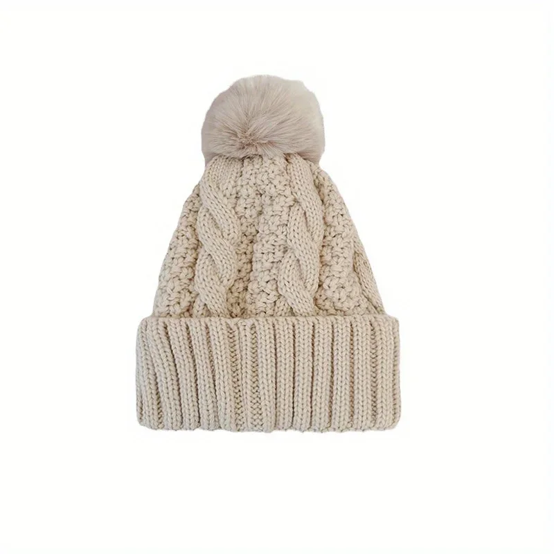 Winter Windproof Knitted Hat with Pompom Solid Color Thick Pullover Beanie for Women Girls Cold Weather Protection
Winter Windproof Knitted Hat with Pompom Solid Color Thick Pullover Beanie for Women Girls Cold Weather Protection