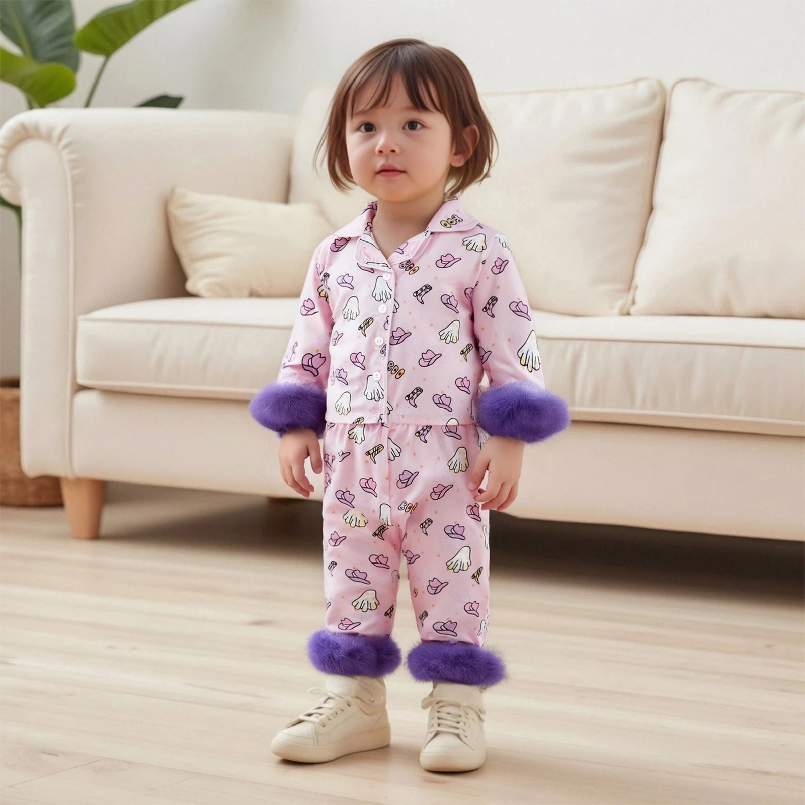 Пижамные комплекты на Хэллоуин для малышей из двух предметов с призрачным узором и лацканами с перьями и V-образным вырезом, топы с длинными рукавами, брюки с эластичной резинкой на талии 
Пижамные комплекты на Хэллоуин для малышей из двух предметов с призрачным узором и лацканами с перьями и V-образным вырезом, топы с длинными рукавами, брюки с эластичной резинкой на талии