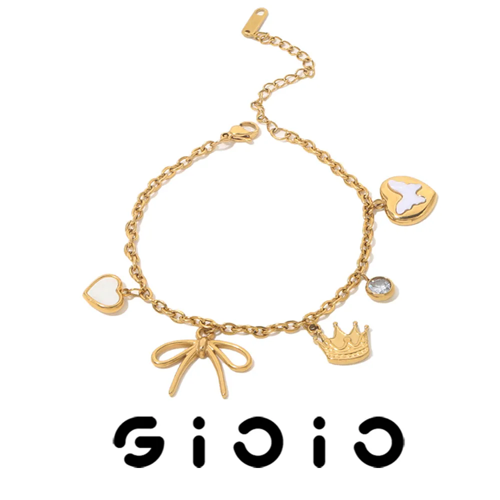 GIOIO Stainless Steel Gold-Plated Y2K Style Bracelets For Women’s Bow Heart Crown Trend Waterproof Bracelet Fashion Jewelry
GIOIO Stainless Steel Gold-Plated Y2K Style Bracelets For Women’s Bow Heart Crown Trend Waterproof Bracelet Fashion Jewelry