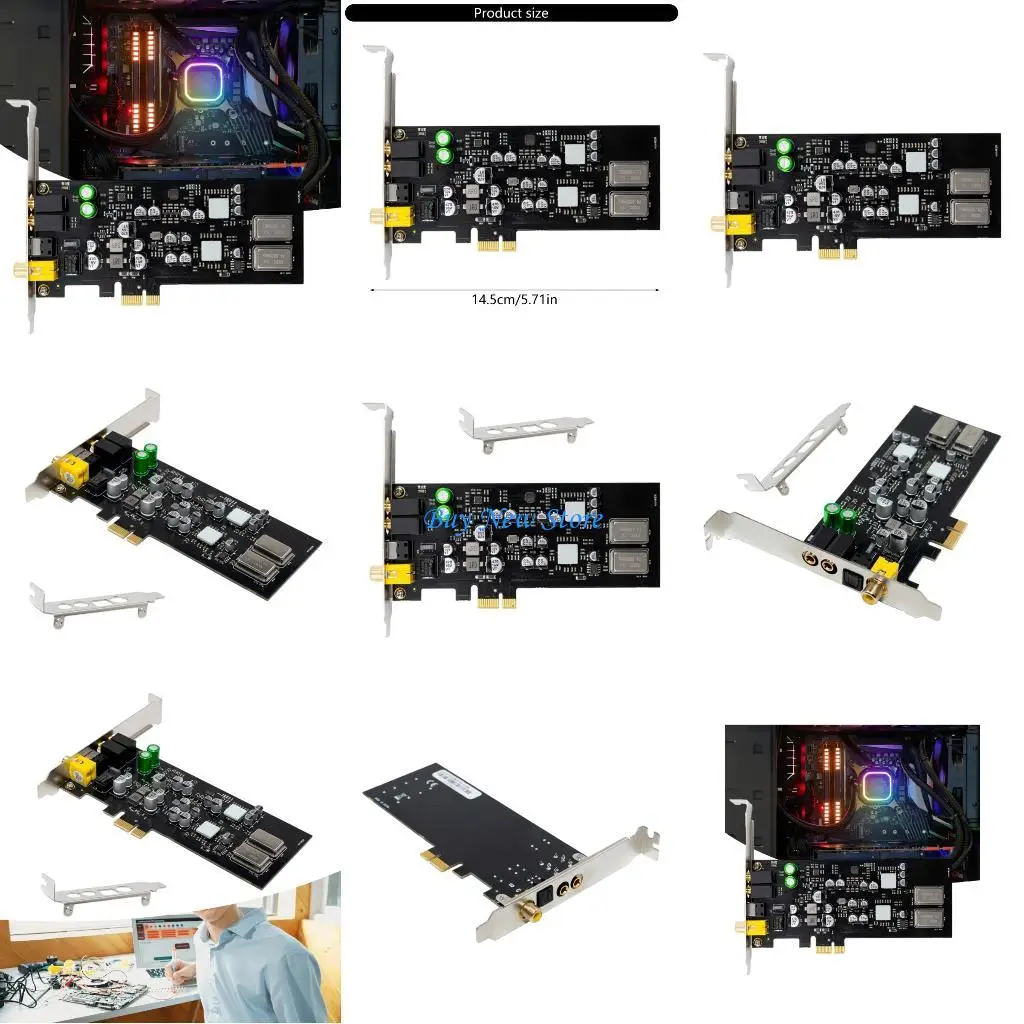 20CE PCIe Audios Interfaces Sound Card For Studio Use 24Bit 48kHz Systems Metal Housing Opticals Coaxial Output CM108AH
20CE PCIe Audios Interfaces Sound Card For Studio Use 24Bit 48kHz Systems Metal Housing Opticals Coaxial Output CM108AH
