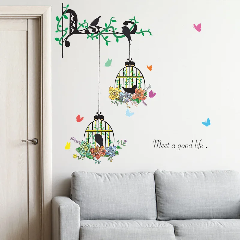 Flower Cluster Bird Cage Wall Sticker Living Room Bedroom Background Mural For Home Decoration Self Adhesive Beautify Wallpaper
Flower Cluster Bird Cage Wall Sticker Living Room Bedroom Background Mural For Home Decoration Self Adhesive Beautify Wallpaper