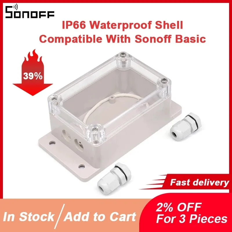 Водонепроницаемая распределительная коробка SONOFF IP66, водостойкий ударный корпус, совместимый с интеллектуальными Wi-Fi-переключателями BASICR2/BASICR4/RFR2
Водонепроницаемая распределительная коробка SONOFF IP66, водостойкий ударный корпус, совместимый с интеллектуальными Wi-Fi-переключателями BASICR2/BASICR4/RFR2