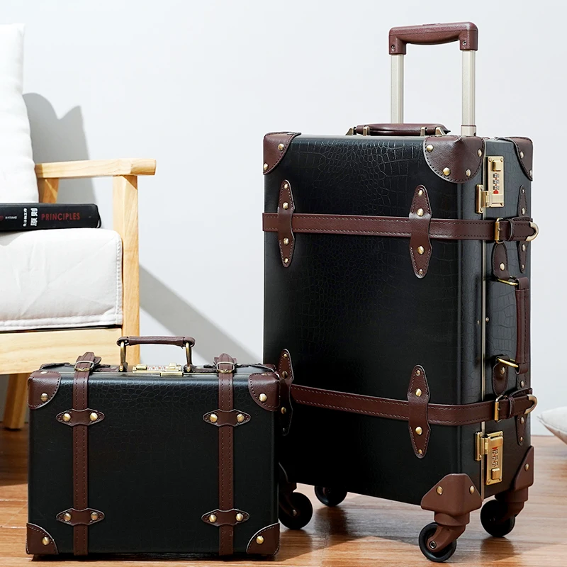 Retro Large Capacity Crocodile Suitcase 20-Inch Carry-Ons Handcrafted Leather Rolling Luggage Business 26 inch Suitcase Set
Retro Large Capacity Crocodile Suitcase 20-Inch Carry-Ons Handcrafted Leather Rolling Luggage Business 26 inch Suitcase Set