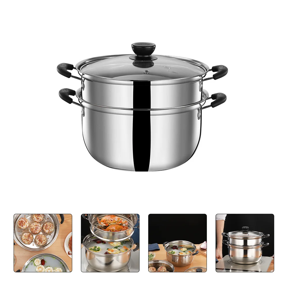 Soup Pot Cook Wear Stainless Steel Pots for Cooking Manshipping Steamer Evaporation Kitchen Sauce Pan with Lid Large Cover
Soup Pot Cook Wear Stainless Steel Pots for Cooking Manshipping Steamer Evaporation Kitchen Sauce Pan with Lid Large Cover