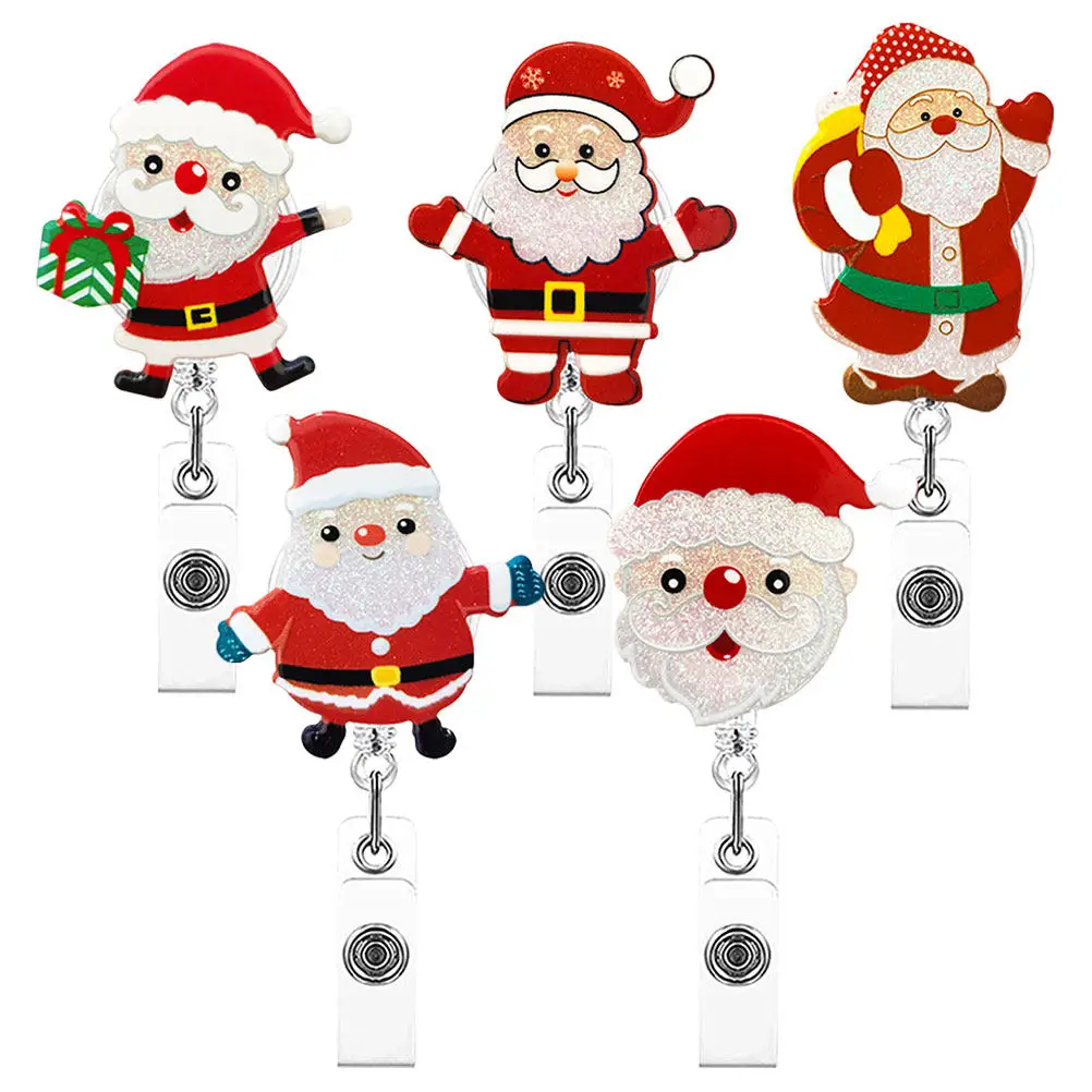 5Pcs Festive Santa Badge Reel Set Acrylic Retractable Id Holder Christmas Nurse Teacher Student Work Permit Keychain Gift
5Pcs Festive Santa Badge Reel Set Acrylic Retractable Id Holder Christmas Nurse Teacher Student Work Permit Keychain Gift