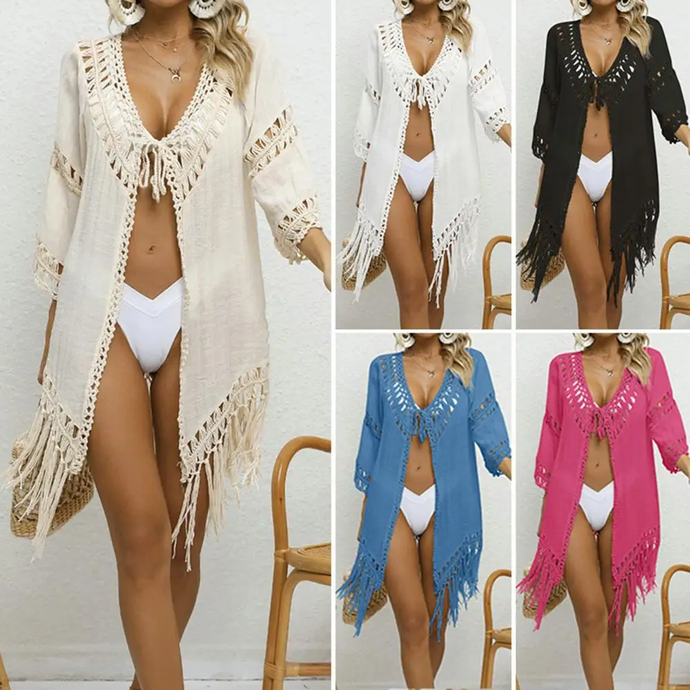 Women Beach Cover Up Cardigan Stylish Crochet Knitted Beach Cover Ups for Women Sexy Lace-up Swimsuit Cardigan Hollow for Summer
Women Beach Cover Up Cardigan Stylish Crochet Knitted Beach Cover Ups for Women Sexy Lace-up Swimsuit Cardigan Hollow for Summer