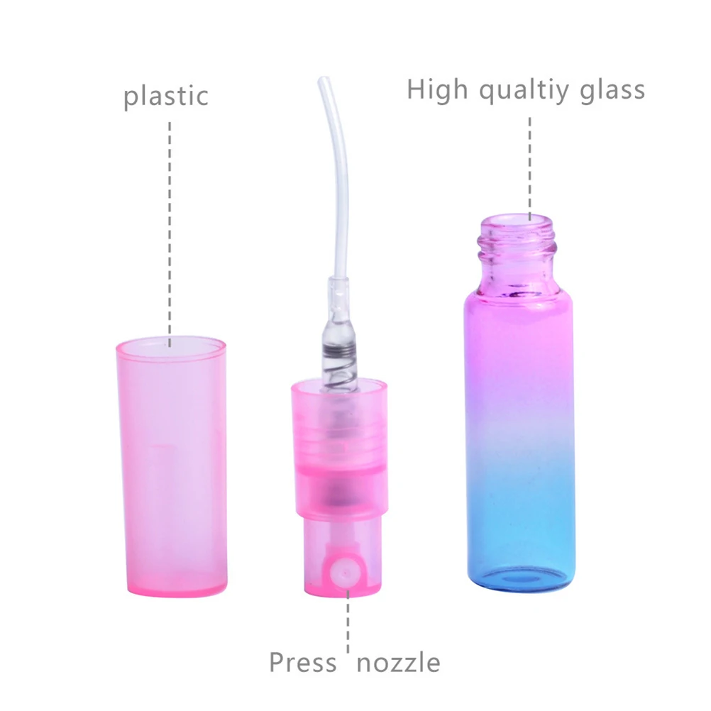6pcs 5Ml Empty Spray Bottle Gradient Glass Travel Container Reusable Perfume Dispenser For Cream Lotion Makeup Storage
6pcs 5Ml Empty Spray Bottle Gradient Glass Travel Container Reusable Perfume Dispenser For Cream Lotion Makeup Storage