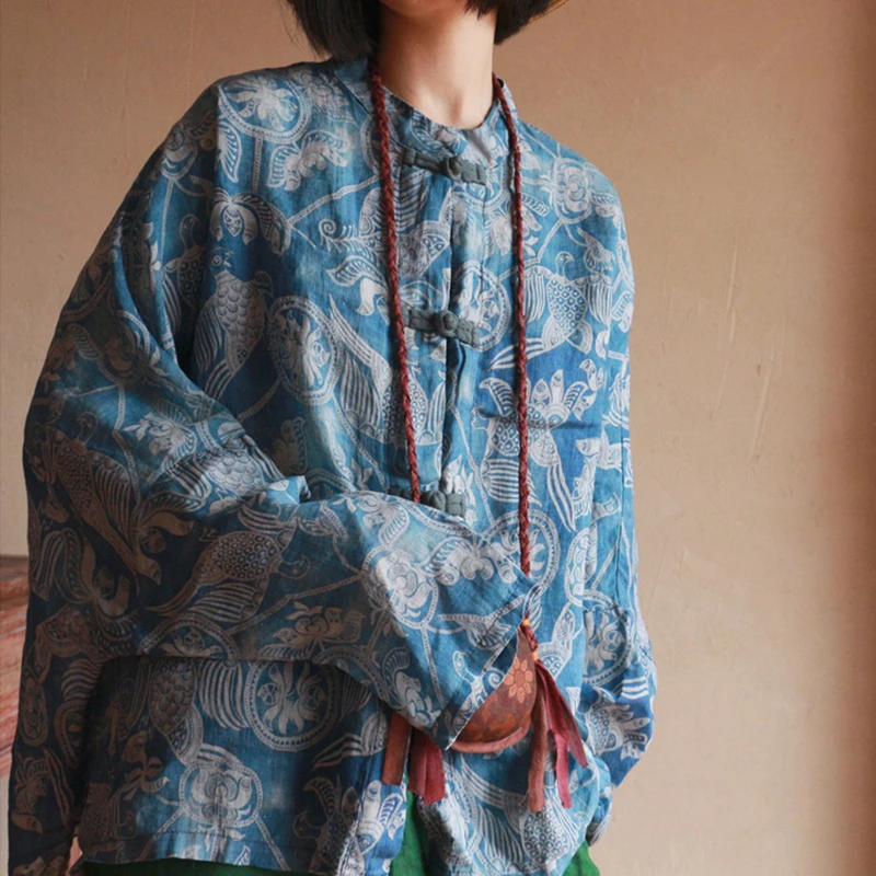 Chinese Style Women Long Sleeve Ramie Shirt New Arrival 2025 Spring Vintage Floral Print Loose Female Casual Tops Shirts M855
Chinese Style Women Long Sleeve Ramie Shirt New Arrival 2025 Spring Vintage Floral Print Loose Female Casual Tops Shirts M855