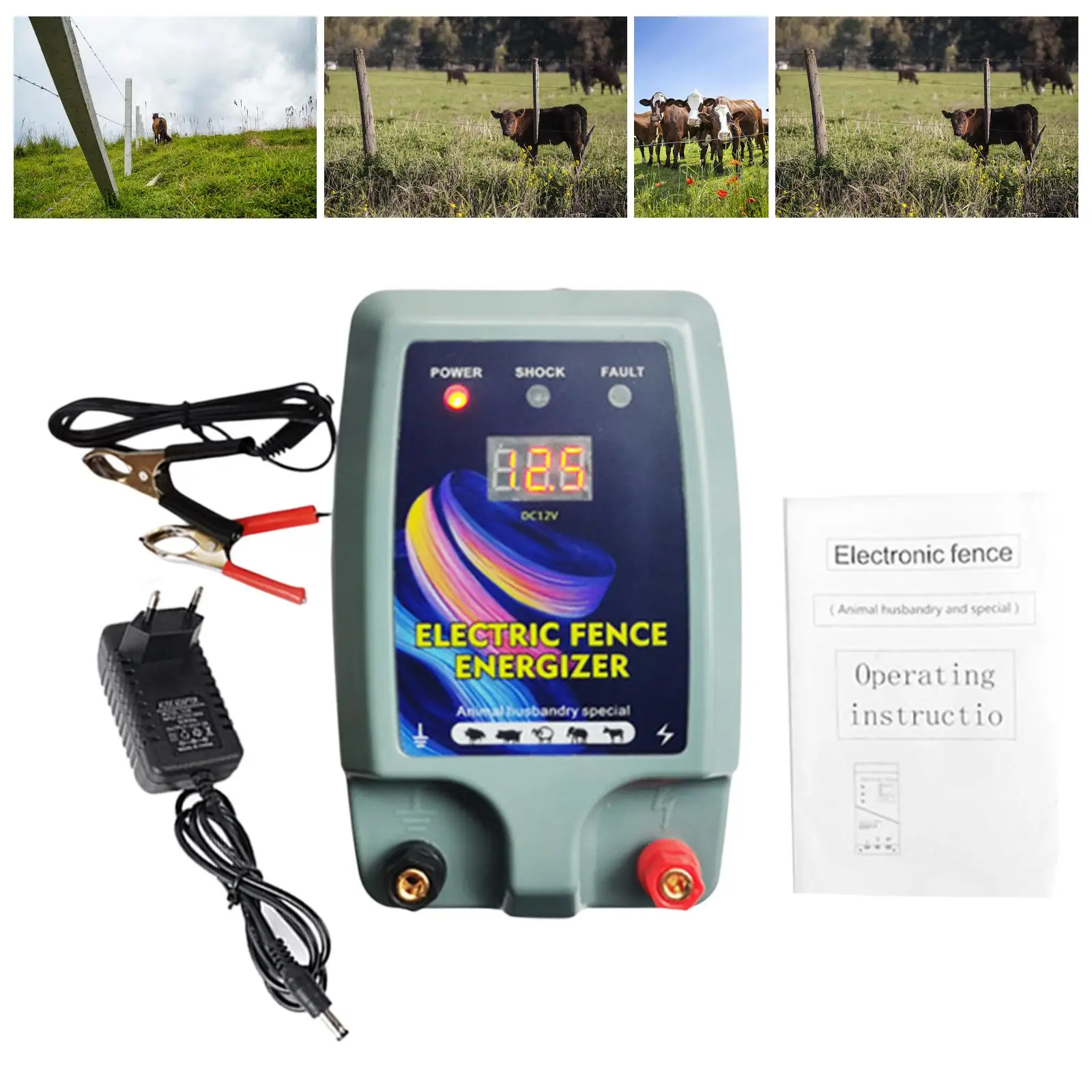 Electric Fence Compact Sturdy Portable Electric Fence Charger Livestock Supplies Controller for Poultry Lawn Livestock
Electric Fence Compact Sturdy Portable Electric Fence Charger Livestock Supplies Controller for Poultry Lawn Livestock