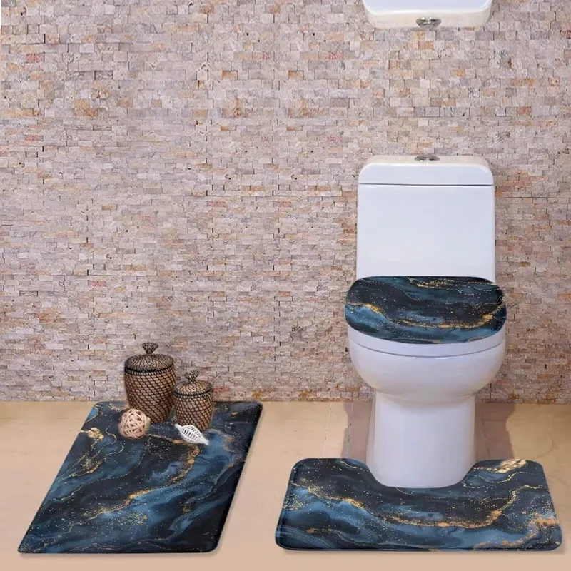 JJN03Set of 3 Modern Blue Marble Bathroom Mats Soft Quick Dry Bathroom Mats Non-slip Toilet Seat Cover and Contour Mats Bath9Mm^
JJN03Set of 3 Modern Blue Marble Bathroom Mats Soft Quick Dry Bathroom Mats Non-slip Toilet Seat Cover and Contour Mats Bath9Mm^