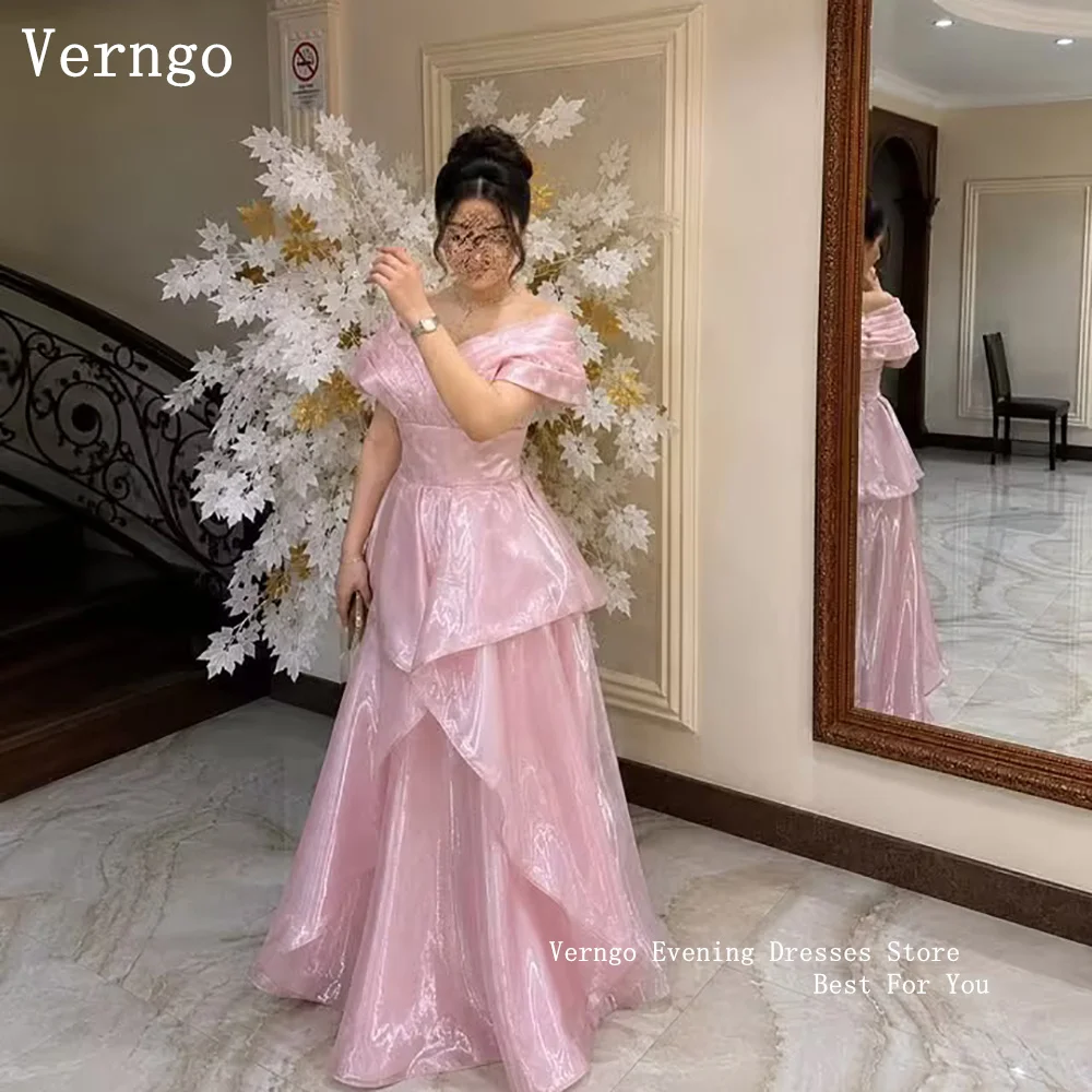 Verngo Pink Shiny Shimmer Prom Gowns Off The Shoulder A Line Tiered Glossy Evening DressRomantic Princess Ruffle Gown Customized
Verngo Pink Shiny Shimmer Prom Gowns Off The Shoulder A Line Tiered Glossy Evening DressRomantic Princess Ruffle Gown Customized