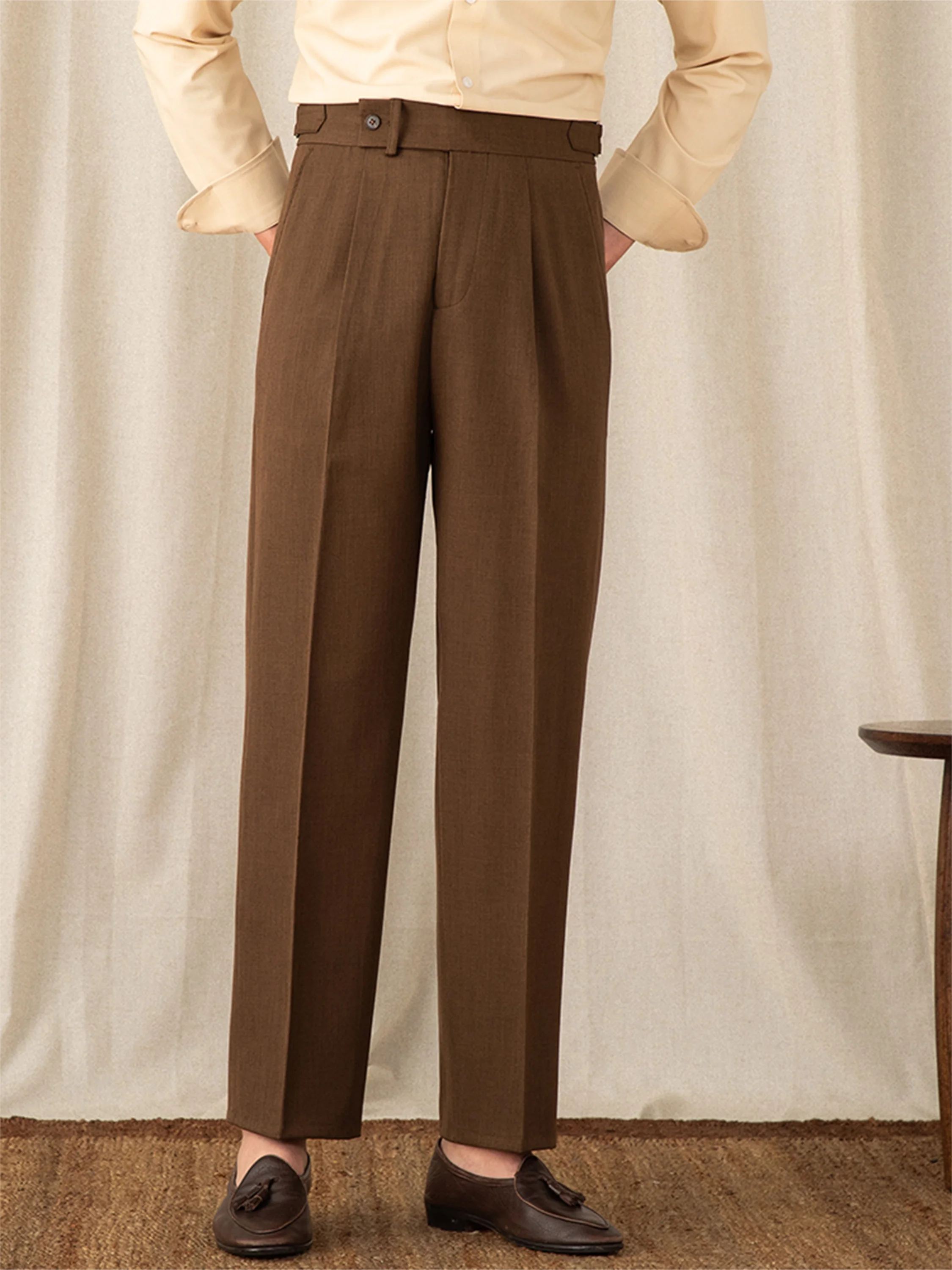 Мужские брюки с высокой талией, широкими штанинами, прямого кроя, в неаполитанском итальянском стиле, свободного кроя, длинные...
Мужские брюки с высокой талией, широкими штанинами, прямого кроя, в неаполитанском итальянском стиле, свободного кроя, длинные...