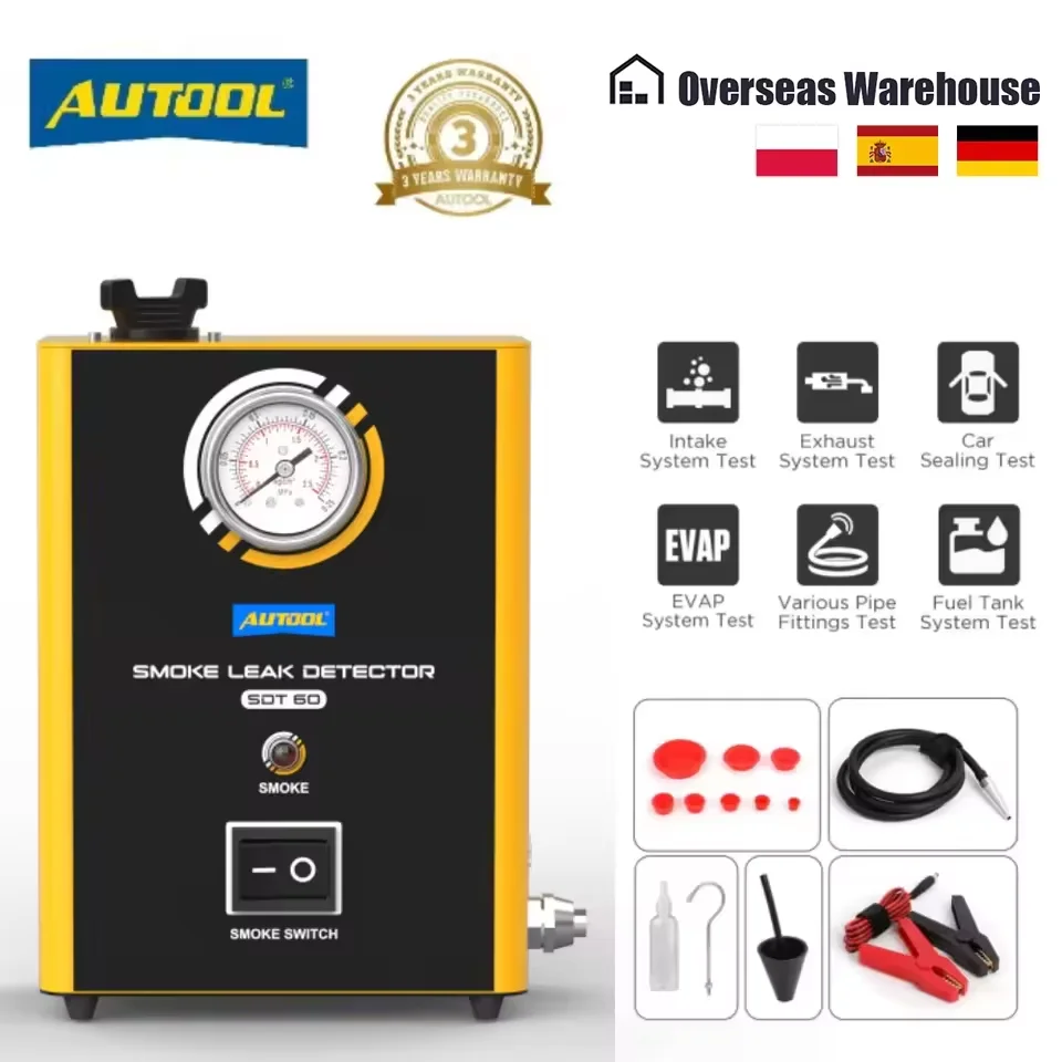 AUTOOL SDT60 Автомобильный детектор утечек дыма, локатор утечек труб, тест на уплотнение автомобиля, система впуска/выхлопной системы
AUTOOL SDT60 Автомобильный детектор утечек дыма, локатор утечек труб, тест на уплотнение автомобиля, система впуска/выхлопной системы